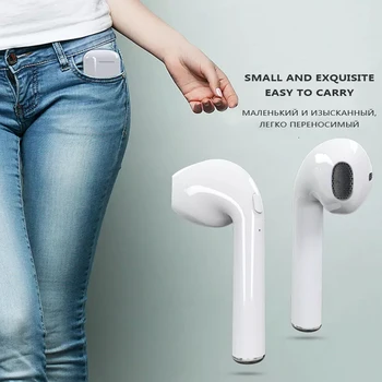 Novo Nadgradnjo I7s TWS Brezžične Bluetooth Slušalke Stereo Slušalke Športne Slušalka V i7s Uho Slušalke Za Vse Pametni Telefon Iphone