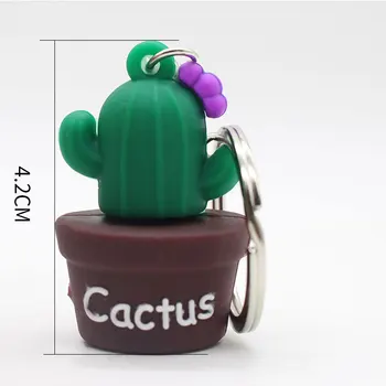 Novo Silikonsko Spraviti Kaktus Keychain Ženske Moški Dekle Lep Avto Ključnih Verige Ustvarjalne Ljubek Obesek Za Ključe Nahrbtnik Torba Obesek Ključe Darilo