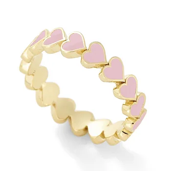 Novo Srce Zlaganje Obroči za Ženske Minimalističen Zlata prstana za Najboljša Prijateljica Cute Obroč Pisane Emajl Srce, Obdano Lep