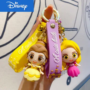 Novo Srčkan Disney Risanke Sneguljčica Lepilo Morska Deklica Princesa Keyring Ženski Srčkan Lutka Ključnih Verige Pari Darilo Vrečko Obesek Keychain
