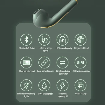 Novo TWS Bluetooth Slušalke Stereo Res Brezžične Slušalke Čepkov V Uho Slušalke za Prostoročno Uho Brsti Za Mobilni Telefon