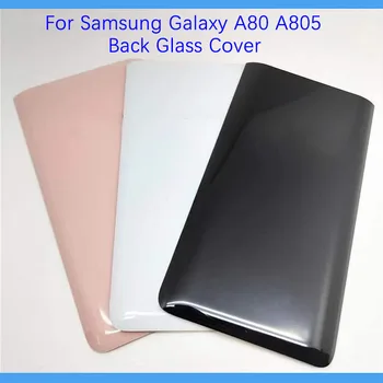 Novo Varnostno Steklo Za Samsung Galaxy A80 A805 Pokrov Baterije, Ohišje Vrata Zadaj Primeru Z Lepilom Zamenjava + Logotip