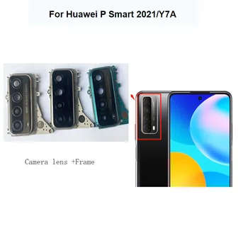 Novo Za Huawei Y7A /P Smart 2021 Nazaj Objektiv Kamere Zadnje Steklo Z Okvirjem Nalepke Lepilo Lepilo UJP-LX2 LX3