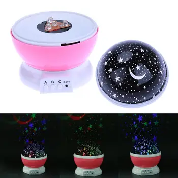 Novost Vrtenje Projektorja Zvezdnato Romantično USB Noč Lučka Luna Zvezdnato Nebo Projekcija LED Luči Božič Božično noč Čarovnic Darilo