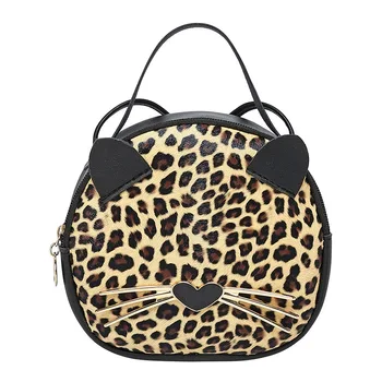 Obraz mačka Utripa Materiala PU Leopard Tiskanja Ženska Torba Messenger Bag Trendy Seksi Mobilni Telefon Vrečko Party All-tekmo Torba