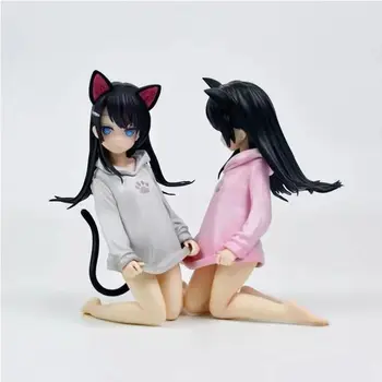 OCHI LIPKA Cat-eared dekle Ooki Ripuka siva Slika PVC Model zbiranja igrač, daril 16 cm