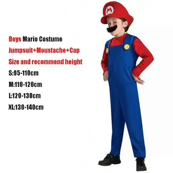 Odrasli Otroci Super Mario Cosplay Kostume, Smešno Super Mario Luigi Brat Brat Dekleta Fantasia Cosplay Jumpsuit Božični Zabavi