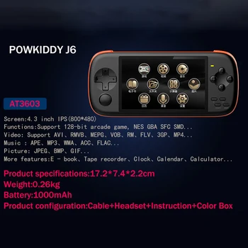 Odrasli Ročni Mini Iger na srečo Igralec Powkiddy J6 Prenosne igralne Konzole Prenosni Žep Igra MP5 Predvajalnik 16GB TF Kartica