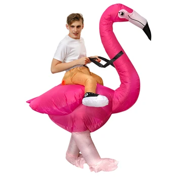 Odraslih Flamingo Napihljivi Kostumi za noč Čarovnic Cosplay Kostum Stranka Božič Obleko Purim Karneval Človek Uspešnosti Jumpsuit