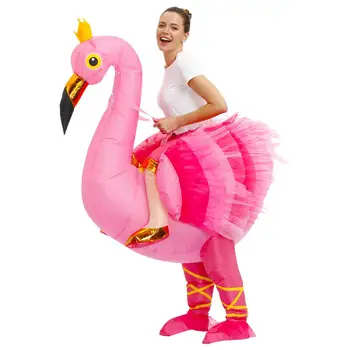 Odraslih Flamingo Napihljivi Kostumi za noč Čarovnic Cosplay Kostum Stranka Božič Obleko Purim Karneval Človek Uspešnosti Jumpsuit