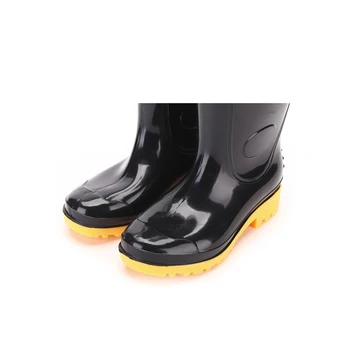 OEM naročila sprejemljiva oblika svoj stil pregleden trdna vse črno podplat kmetijsko nepremočljiva moških jasno pvc dež čevlji