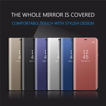 Ogledalo Flip Primeru Za Samsung Galaxy S21 Ultra S20 FE S10 Plus A51 A71 A12 A32 A42 A52 A72 A21S A50 Opomba 20 10 Lite Pokrov