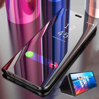 Ogledalo Flip Primeru Za Xiaomi Redmi Opomba 7 6 5 Pro 9S 8 8T 9 4X 4 5A Kritje Na Xiomi Redmi 9 9A 9C 6A 7A 8A S2 POCO X3 NFC