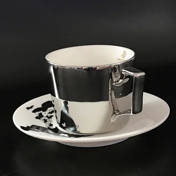 Ogledalo Kave Vrč Specular Razmislek Plesalka Čajne Skodelice in Krožniki Ustvarjalne Coffeeware