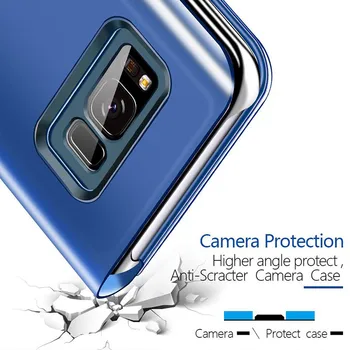 Ogledalo Ohišje Za Samsung Galaxy A42 A12 A32 A52 Luksuznega Usnja Flip Stojalo Telefon Pokrovček Za Galaxy A72 A02S A02 Coque Primerih