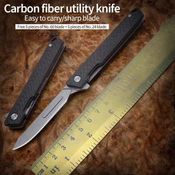 Ogljikovih vlaken folding nož prostem taktično preživetje lovski tabor EOS prenosni self-defense nož