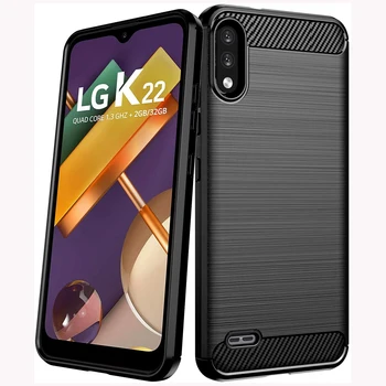 Ogljikovih Vlaken Primeru Telefon Za LG K22 LG K22 Plus LG k32 LG Žamet Primeru Mehko TPU Shockproof Odbijača Primeru Za LG Žamet LG K22