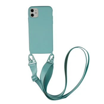 Ogrlica Barva Crossbody Kabel Trak Primeru Telefon za iPhone 12 11 Pro Max XR XS Max X 7 8 Plus Vrvica za opaljivanje tega Vrv Kože, Občutek Primerih