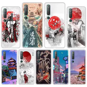 Ohišje Za Xiaomi Mi Poco X3 NFC 10T Pro 11 9T CC9E CC9 Opomba 10 Lite Prosojno Mehko Telefon Kritje Lupini Japonski Slog Umetnosti na Japonskem