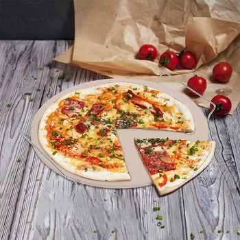 Okrogla Pica Kamni z Stojijo Velika Pizza Pladenj Z Ročajem Gospodinjski Peko Orodja Za Domačo Kuhinjo Pizza Kruh Piškotke, zaradi Česar