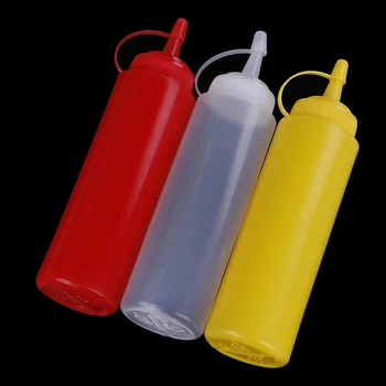Omako Kis, Olje, Ketchup Omako Cruet Kuhinjski Pribor Omako Čoln Plastični Začimba Razpršilnik 8 oz Stisnite Stekleničko