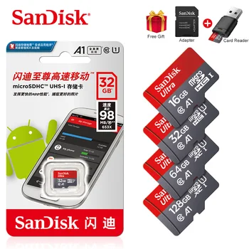 Original Pomnilniška kartica SanDisk 16GB 32gb MicroSD 64gb 128GB 200GB 256gb 400Gb do 98Mb/s branje hitrost Class10 micro SD kartico