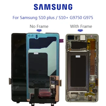Original Super AMOLED Zaslon Za Samsung Galaxy S10+ S10 Plus SM-G9750F Črnih točk na Zaslonu Lcd, Zaslon na Dotik, Računalnike