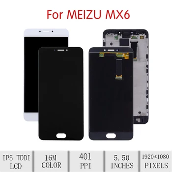 Original Za Meizu MX6 LCD Zaslon na Dotik, Računalnike Zbora Za Meizu Mx6 Zaslon z Okvirjem Zamenjava M685Q M685H M685M M685C