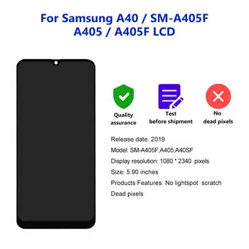 Originalni Samsung Galaxy A40 2019 Zaslon SM-A405F A405 A405F LCD Zaslon na Dotik, Računalnike Za A40 LCD-Zaslon Nadomestni Del
