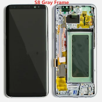 Originalni Samsung Galaxy S8 LCD Z Okvirjem G950 G950F G950U Zaslona na Dotik Zaslon na Dotik Skupščina S črtami ali črne pike