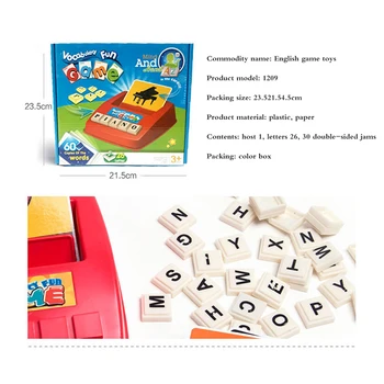 Otroci Kartico Angleški Črkovanje Črke Učenje Angleškega Jezika, Besed Igrače Črkovno Igro Puzzle Ujemanje Igro Izobraževalne Igrače Darilo