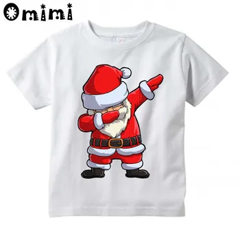 Otrok je Smešno, Dabbing Santa Design Majica s kratkimi rokavi za Dečke in Deklice Super Priložnostne Kratek Rokav Vrhovi Otroci Srčkan T-Shirt