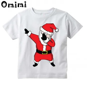 Otrok je Smešno, Dabbing Santa Design Majica s kratkimi rokavi za Dečke in Deklice Super Priložnostne Kratek Rokav Vrhovi Otroci Srčkan T-Shirt