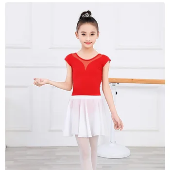Otrok, Opravljati Balet Ples Obleko Dekle Kratek Jumpsuit + Eno Plast Šifon Krilo Poletje Balet Plesne Kostume