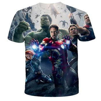 Otrok Superheroj Hulk majica s kratkimi rokavi Fantje in Dekleta 3D Rokavi Dojencek Železa Vrhu T-shirt 4 5 6 7 8 9 10 11 12 13 14-leta stari Otroci T-shirt