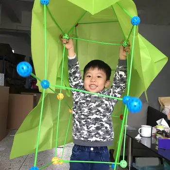 Otrok Šotor Igrače, Ročno izdelane umetnostne Obrti Plastični Otroci DIY 3D Fort Grad Hiša Stavba Kit za Starša-otroka Interakcije Fantje Dekleta Darilo