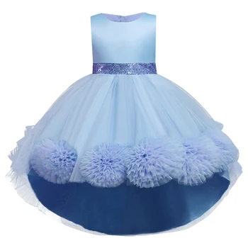 Otroška obleka brez rokav zaostajajo čipke gaza Plesno Obleko 2-10 let staro dekle rojstni dan večerna obleka Princess Oblačenja