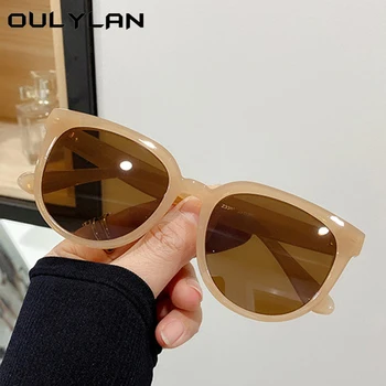 Oulylan Krog, Kvadrat sončna Očala Ženske Moški Luksuzni Oblikovalec Odtenki Očala Vintage sončna Očala Barvna Stekla Black UV400