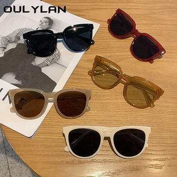 Oulylan Krog, Kvadrat sončna Očala Ženske Moški Luksuzni Oblikovalec Odtenki Očala Vintage sončna Očala Barvna Stekla Black UV400
