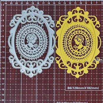 Ovalni Jedkano 3D Lady Vinjete Rezanje Kovin Matrice Za Znamke Scrapbooking Matrice DIY Papir Album Kartico Dekor Reliefi 2020 Nova