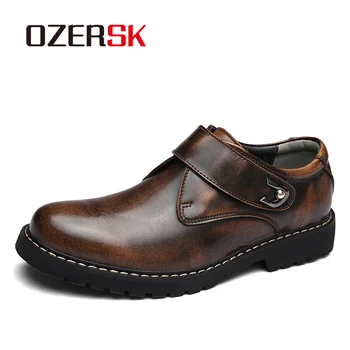 OZERSK Pravega Usnja Moške Priložnostne Čevlji Luksuzne blagovne Znamke 2021 Mens Loafers Visoke Kakovosti Dihanje Delovnih Varnost Cevlji Moški