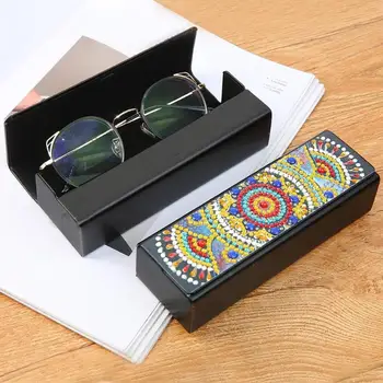 Očala Polje DIY Diamond Slikarstvo sončna Očala Primeru Prenosni Usnje Očala Škatla za Shranjevanje Očala Polje Diamond Vezenje Obrti