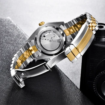 Pagani Design Mehanska ura Sapphire Kristalno Samodejno Mens Ure 100m Nepremočljiva Polno Nerjavečega Jekla Poslovnih ročno uro