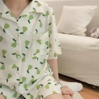 Pajama Kompleti, Ženske pa 21 Barv Sleepwear Poletje Tiskanja Japonski Slog Homewear Trendy Preprost Kawaii Prosti čas Kratka sleeved Svoboden Chic