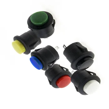 Paket 6pcs 6 barv 16 mm 6A 125V/3A 250VAC instant reset gumb za vklop stikalo krog stikalo brez zaskočitve