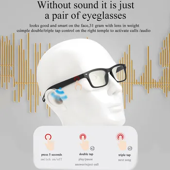 Pametna Očala Brezžična tehnologija Bluetooth 5.0 prostoročno Klicanje Glasbe, Audio Šport Slušalke, Očala Inteligentni Očala IPX7 Nepremočljiva