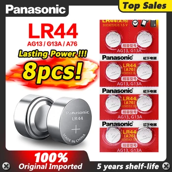 Panasonic 8pcs 1,5 V Gumb Celic Baterije lr44 Litijevo Baterije A76 AG13 G13A LR44 LR1154 357A SR44 Prvotne