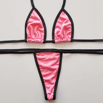 Paotang 2021 Poletje Najnovejše Brazilski Tri Točke Super Seksi Zanko Bikini Kopalke za Ženske Multi-Barvni Dvo-Kos Obleke