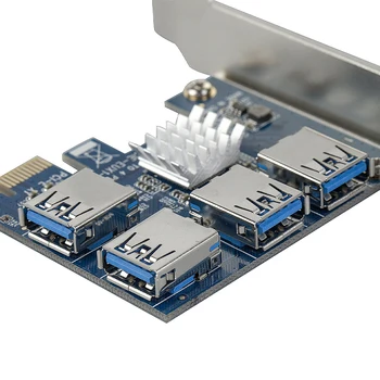 PCI-E 1 do 4, PCI-E Adapter 16X reže za Kartico Riser PCI-E 1X na Zunanje 4 PCI-e slot Adapter PCIe Multiplikator Kartico za Bitcoin Rudar