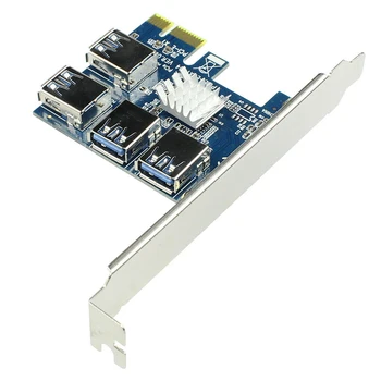 PCI-E 1 do 4, PCI-E Adapter 16X reže za Kartico Riser PCI-E 1X na Zunanje 4 PCI-e slot Adapter PCIe Multiplikator Kartico za Bitcoin Rudar
